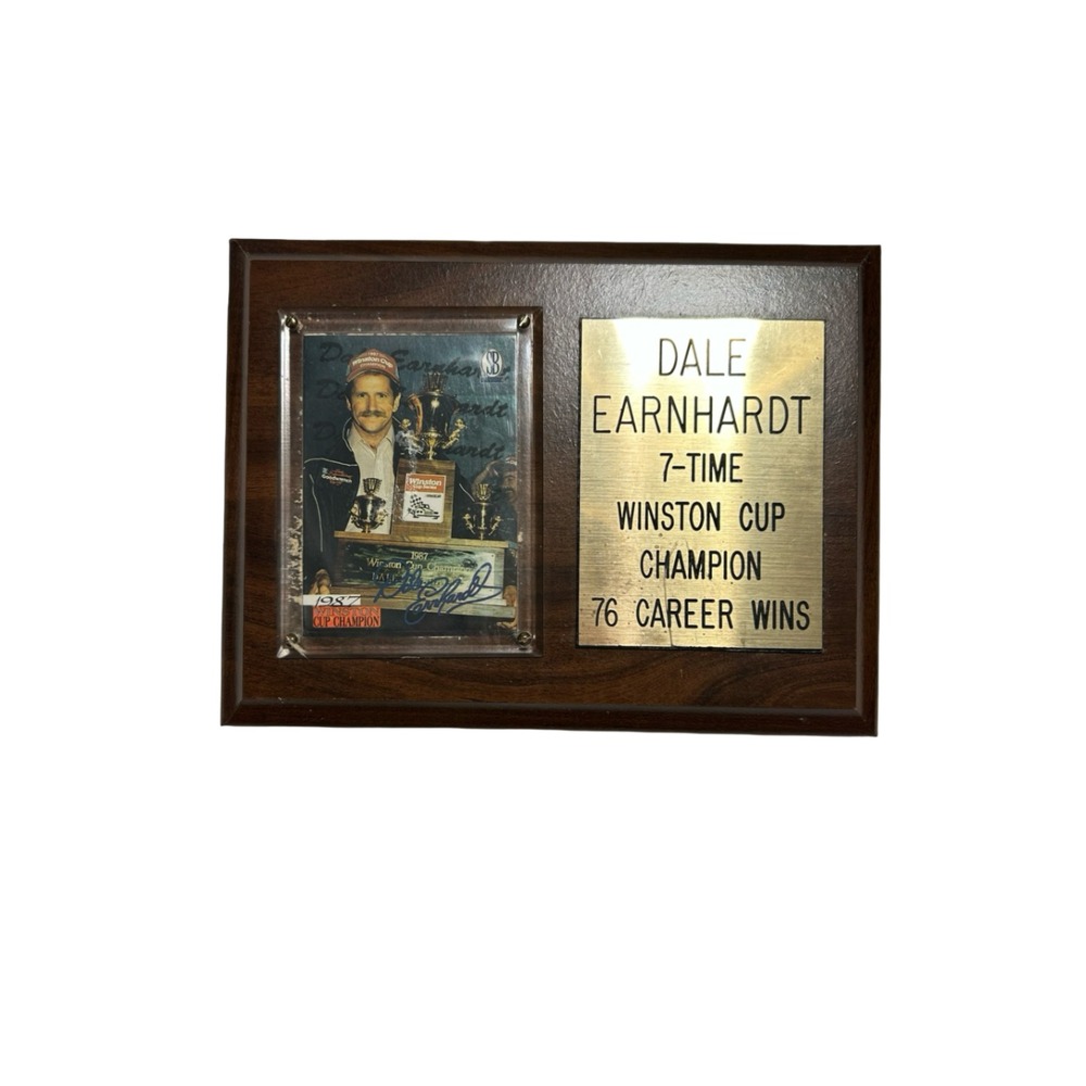 Dale Earnhardt 7 Time Winston Cup Champion 76 Wins Wood Plaque NASCAR Plaque